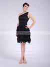 A-line Knee-length Chiffon Ruffles One Shoulder Bridesmaid Dresses #PWD02042147