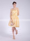 Empire Knee-length Taffeta Bow Strapless Bridesmaid Dresses #PWD02042148