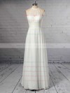 A-line Scoop Neck Chiffon Floor-length Lace Wedding Dresses #PWD00023409