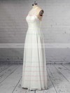 A-line Scoop Neck Chiffon Floor-length Lace Wedding Dresses #PWD00023409