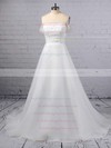 Princess Off-the-shoulder Organza Tulle Sweep Train Sequins Wedding Dresses #PWD00023423