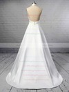 Ball Gown Halter Satin Sweep Train Ruffles Wedding Dresses #PWD00023424