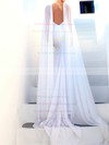 Lace Scoop Neck Sweep Train Trumpet/Mermaid Appliques Lace Wedding Dresses #PWD00023468