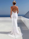Lace Scoop Neck Sweep Train Trumpet/Mermaid Wedding Dresses #PWD00023479