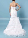 Chiffon Sweetheart Sweep Train Trumpet/Mermaid Ruched Wedding Dresses #PWD00023291
