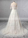 Lace Off-the-shoulder Sweep Train Princess Wedding Dresses #PWD00023397
