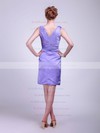 Sheath/Column Knee-length Satin Ruched V-neck Bridesmaid Dresses #PWD01012021
