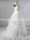 Tulle Halter Sweep Train Ball Gown Lace Wedding Dresses #PWD00023421