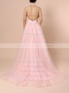 Tulle Halter Sweep Train A-line Appliques Lace Wedding Dresses #PWD00023452
