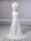 Lace Scoop Neck Sweep Train Trumpet/Mermaid Sashes / Ribbons Wedding Dresses #PWD00023457