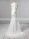 Lace Chiffon Off-the-shoulder Sweep Train Trumpet/Mermaid Wedding Dresses #PWD00023466