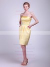 A-line Knee-length Satin Pockets Strapless Bridesmaid Dresses #PWD01012024