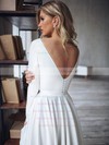 Stretch Crepe Scoop Neck Asymmetrical A-line Buttons Wedding Dresses #PWD00023490