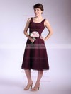 A-line Tea-length Chiffon Ruffles Square Bridesmaid Dresses #PWD01012033