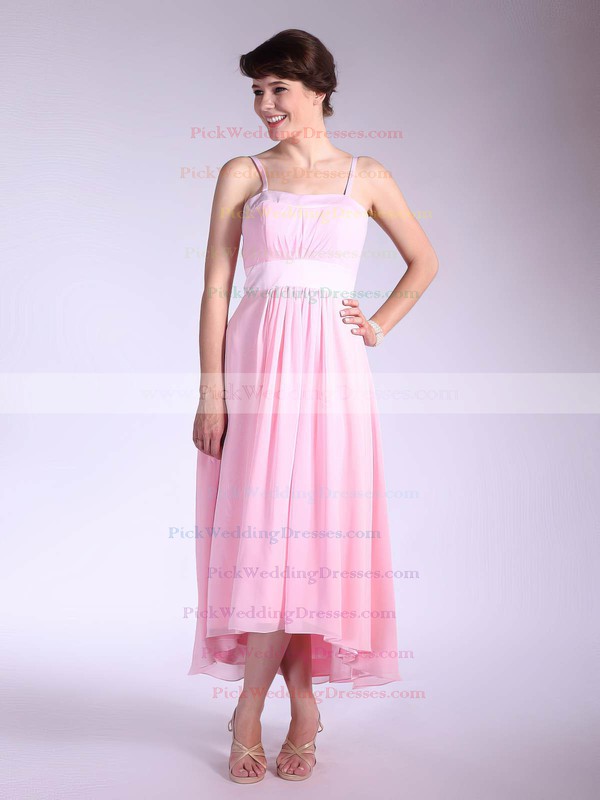 A-line Asymmetrical Chiffon Pleats Square Bridesmaid Dresses #PWD01012034