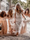 Lace Off-the-shoulder Sweep Train Sheath/Column Wedding Dresses #PWD00023576