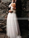 Lace Chiffon Off-the-shoulder Floor-length A-line Wedding Dresses #PWD00023603