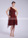 A-line Knee-length Chiffon Pleats One Shoulder Bridesmaid Dresses #PWD01012043