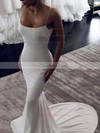 Jersey Square Neckline Sweep Train Trumpet/Mermaid Wedding Dresses #PWD00023607