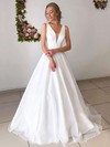 Sequined V-neck Floor-length Ball Gown Wedding Dresses #PWD00023641