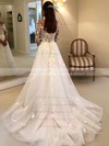 Tulle Scoop Neck Sweep Train Princess Appliques Lace Wedding Dresses #PWD00023650