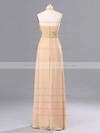Elegant Champagne Chiffon Floor-length Ruffles Halter Bridesmaid Dresses #PWD02020059