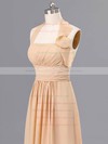 Elegant Champagne Chiffon Floor-length Ruffles Halter Bridesmaid Dresses #PWD02020059
