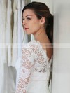 Lace Scalloped Neck Knee-length Sheath/Column Wedding Dresses #PWD00023693