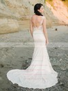 Silk-like Satin Scoop Neck Sweep Train Trumpet/Mermaid Appliques Lace Wedding Dresses #PWD00023725