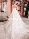 Organza Strapless Sweep Train Ball Gown Ruffles Wedding Dresses #PWD00023740