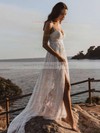 Lace Sweetheart Sweep Train A-line Split Front Wedding Dresses #PWD00023752
