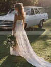 Lace Sweetheart Sweep Train A-line Split Front Wedding Dresses #PWD00023752