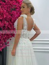 Tulle Sweetheart Sweep Train A-line Appliques Lace Wedding Dresses #PWD00023753