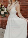 Silk-like Satin V-neck Court Train A-line Pockets Wedding Dresses #PWD00023805