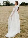 Tulle V-neck Court Train A-line Sashes / Ribbons Wedding Dresses #PWD00023827