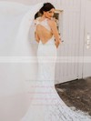 Lace Scoop Neck Court Train Trumpet/Mermaid Wedding Dresses #PWD00023834