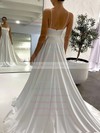 Silk-like Satin Square Neckline Court Train A-line Pockets Wedding Dresses #PWD00023846