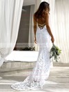 Lace Halter Sweep Train Trumpet/Mermaid Wedding Dresses #PWD00023848