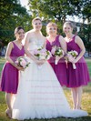 Chiffon V-neck Knee-length A-line Ruffles Bridesmaid Dresses #PWD01013760