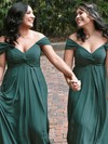 Chiffon Off-the-shoulder Floor-length A-line Ruffles Bridesmaid Dresses #PWD01013763