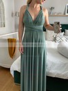 Silk-like Satin One Shoulder Floor-length A-line Ruffles Bridesmaid Dresses #PWD01013824
