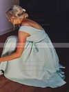 Silk-like Satin V-neck Tea-length A-line Bridesmaid Dresses #PWD01013845