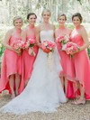 Tulle Halter Asymmetrical A-line Bridesmaid Dresses #PWD01013846