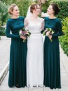 Silk-like Satin Scoop Neck Floor-length A-line Bridesmaid Dresses #PWD01013870