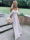 Chiffon V-neck Floor-length A-line Bridesmaid Dresses #PWD01013925