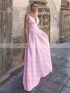 Silk-like Satin V-neck Floor-length A-line Bridesmaid Dresses #PWD01014134