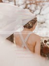 Chiffon V-neck Floor-length A-line Lace Wedding Dresses #PWD00023915
