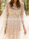 Lace Scoop Neck Floor-length A-line Wedding Dresses #PWD00023932