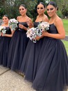 Tulle Square Neckline Floor-length A-line Bridesmaid Dresses #PWD01014025