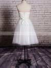 Nice White Lace Tulle Sweetheart Sashes / Ribbons Knee-length Wedding Dress #PWD00020533